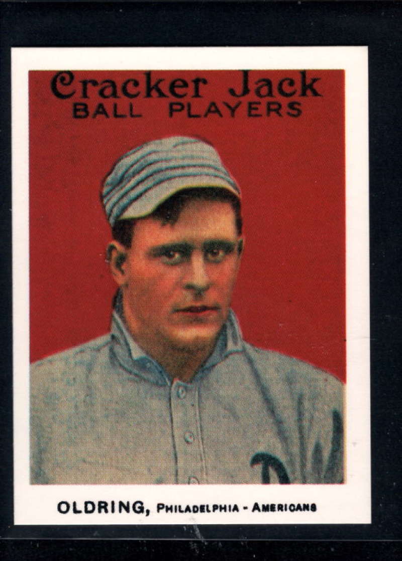 1915 Cracker Jack MLB Baseball Card (Reprint 1993) #8 Rube Oldring Philadelphia Athletics  2.25 by 3 Inch Trading Card