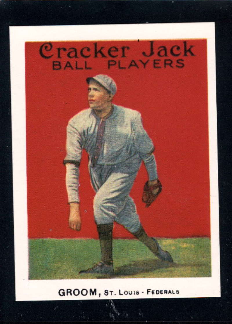 1915 Cracker Jack MLB Baseball Card (Reprint 1993) #46 Bob Groom St. Louis Terriers  2.25 by 3 Inch Trading Card