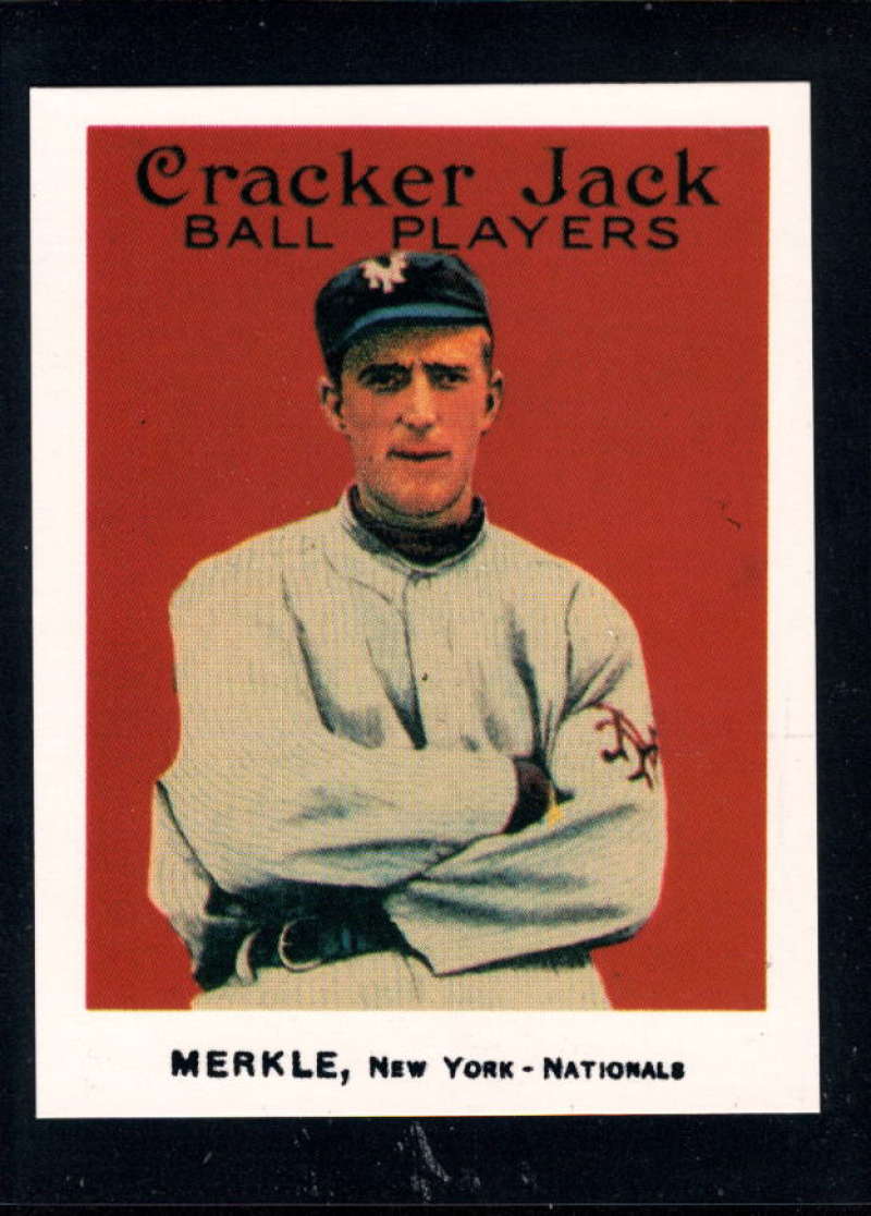 1915 Cracker Jack MLB Baseball Card (Reprint 1993) #78 Fred Merkle New York Giants  2.25 by 3 Inch Trading Card
