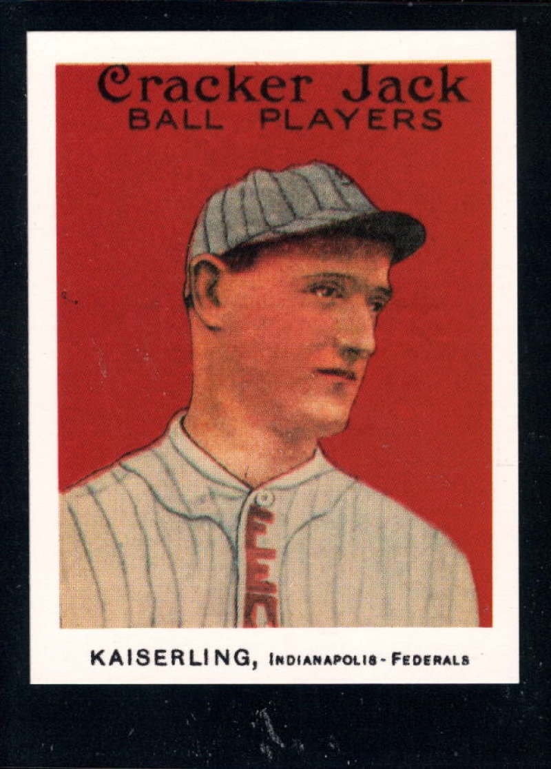 1915 Cracker Jack MLB Baseball Card (Reprint 1993) #157 George Kaiserling Indianapolis Hoosiers  2.25 by 3 Inch Trading Card