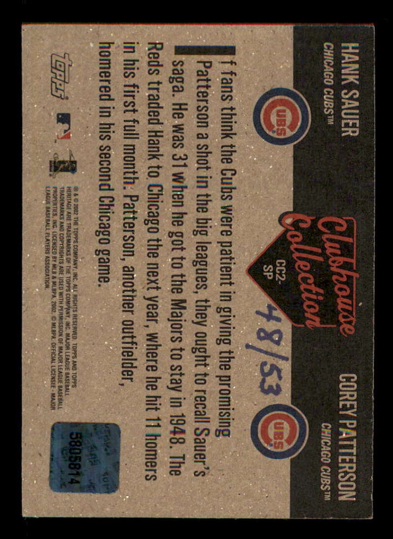 2002 Topps Heritage Clubhouse Collection Duos