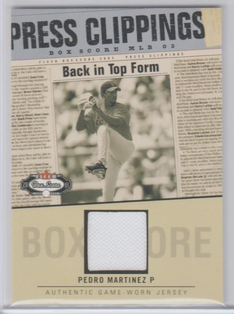 2003 Fleer Box Score Press Clippings Game Jersey