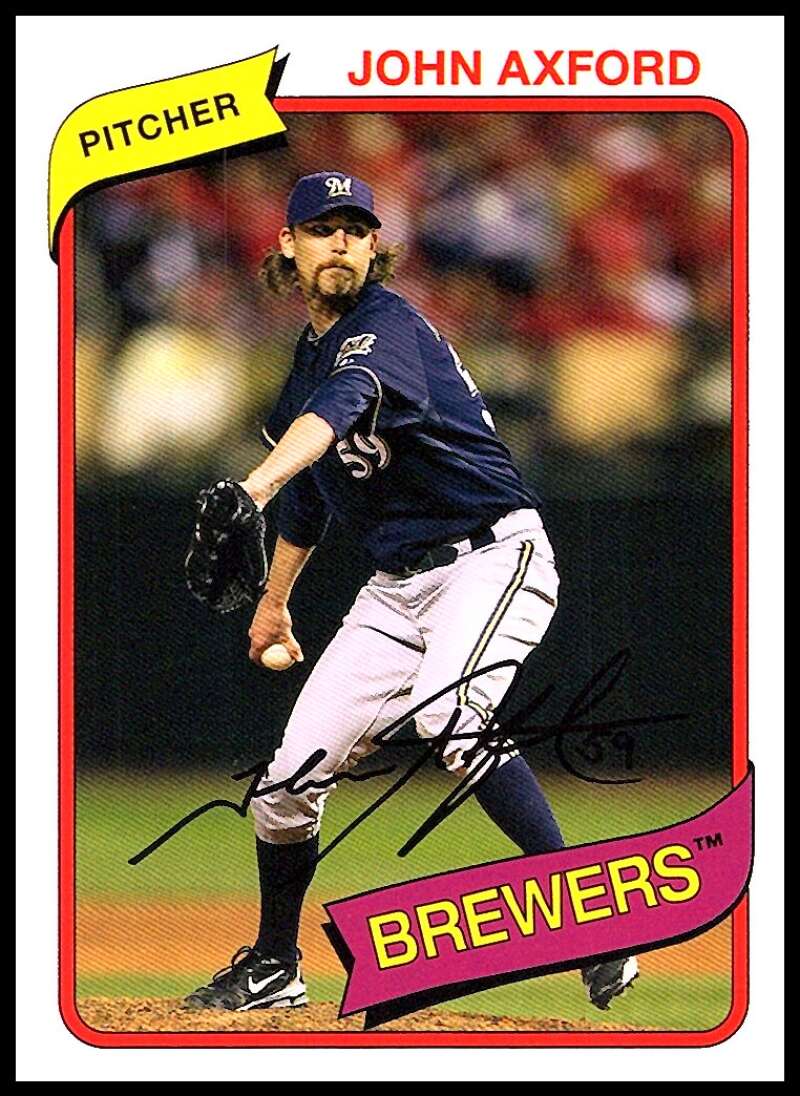2012 Topps Archives Baseball #111 John Axford Milwaukee Brewers  Official MLB Trading Card