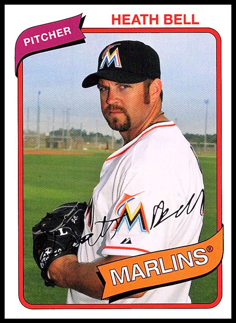 2012 Topps Archives Baseball #121 Heath Bell Miami Marlins  Official MLB Trading Card