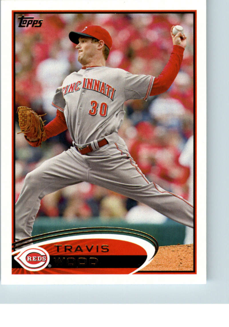 2012 Topps Series 1 Baseball #142 Travis Wood Cincinnati Reds  Official MLB Trading Card