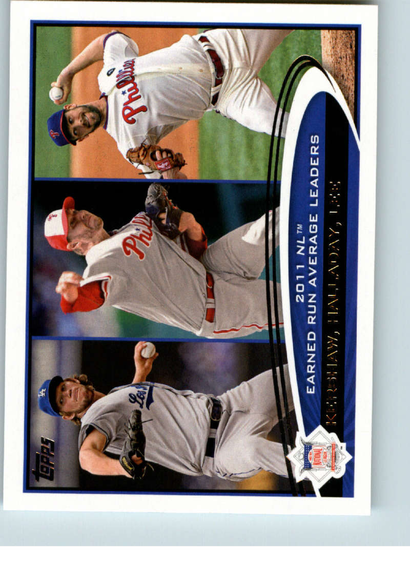 2012 Topps Series 1 Baseball #297 Clayton Kershaw/Roy Halladay/Cliff Lee Los Angeles Dodgers/Philadelphia Phillies/Phila Official MLB Trading Card