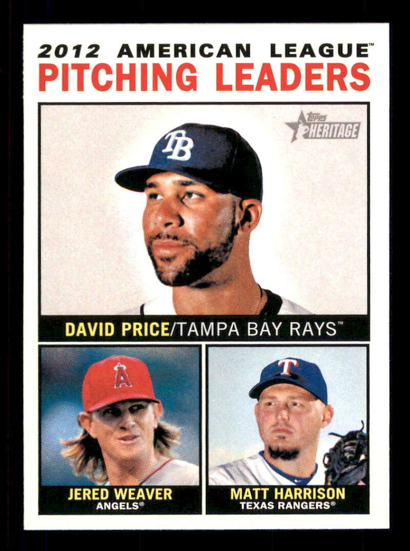 2013 Topps Heritage #4a David Price/Jered Weaver/Matt Harrison NM-MT Tampa Bay Rays/Los Angeles Angels/Texas Rangers Baseball 