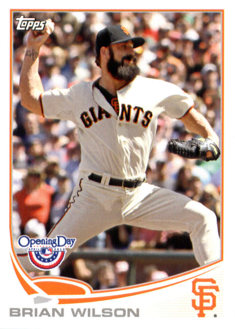 2013 Topps Opening Day Baseball #152 Brian Wilson San Francisco Giants  Official MLB Trading Card