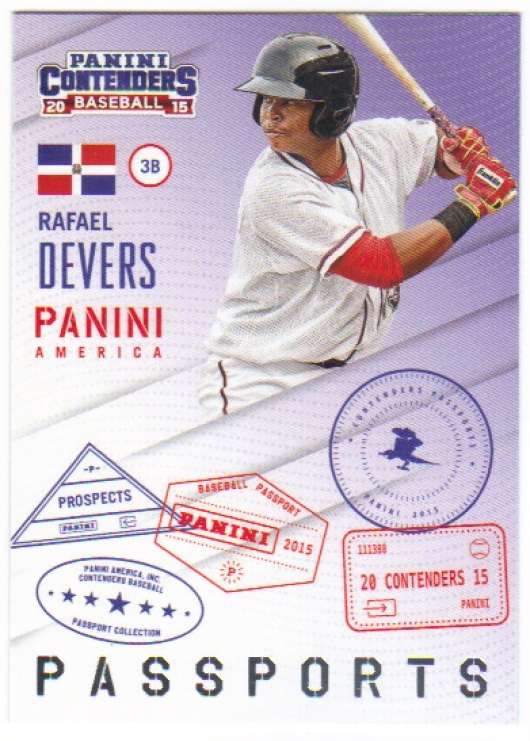 2015 Panini Contenders Passports Rafael Devers #17 NM Near Mint Red Sox