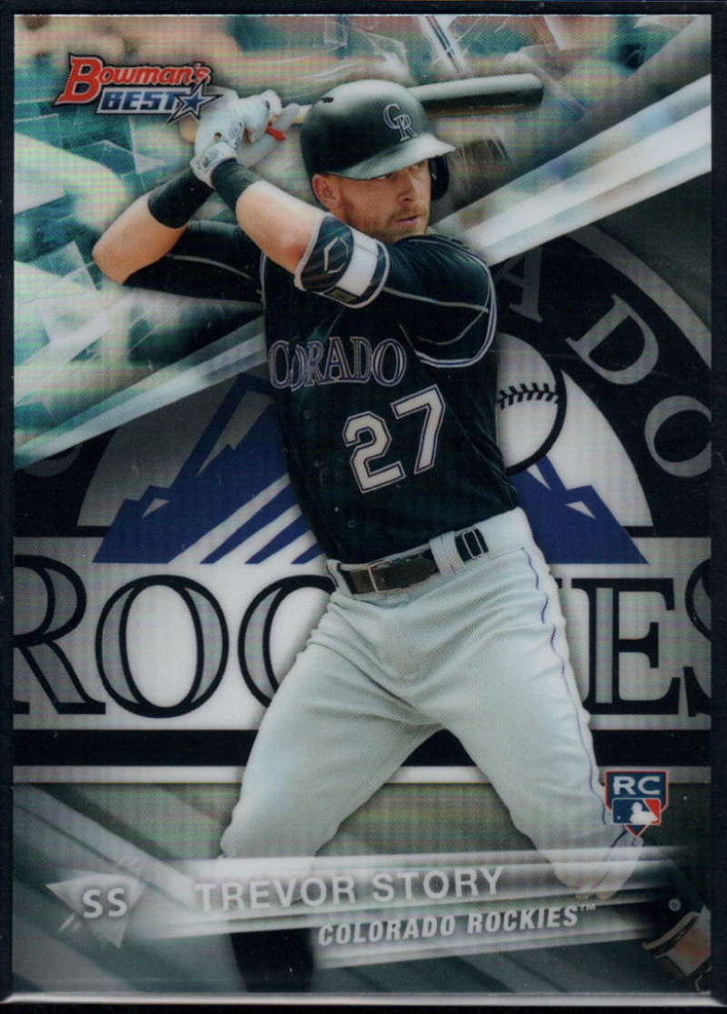 2016 Bowman's Best Baseball Refractor #12 Trevor Story Colorado Rockies  Official MLB Trading Card produced by Topps