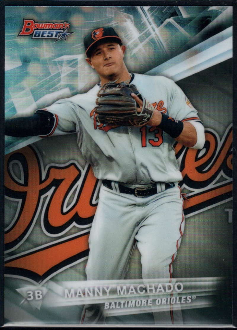2016 Bowman's Best Baseball Refractor #26 Manny Machado Baltimore Orioles  Official MLB Trading Card produced by Topps