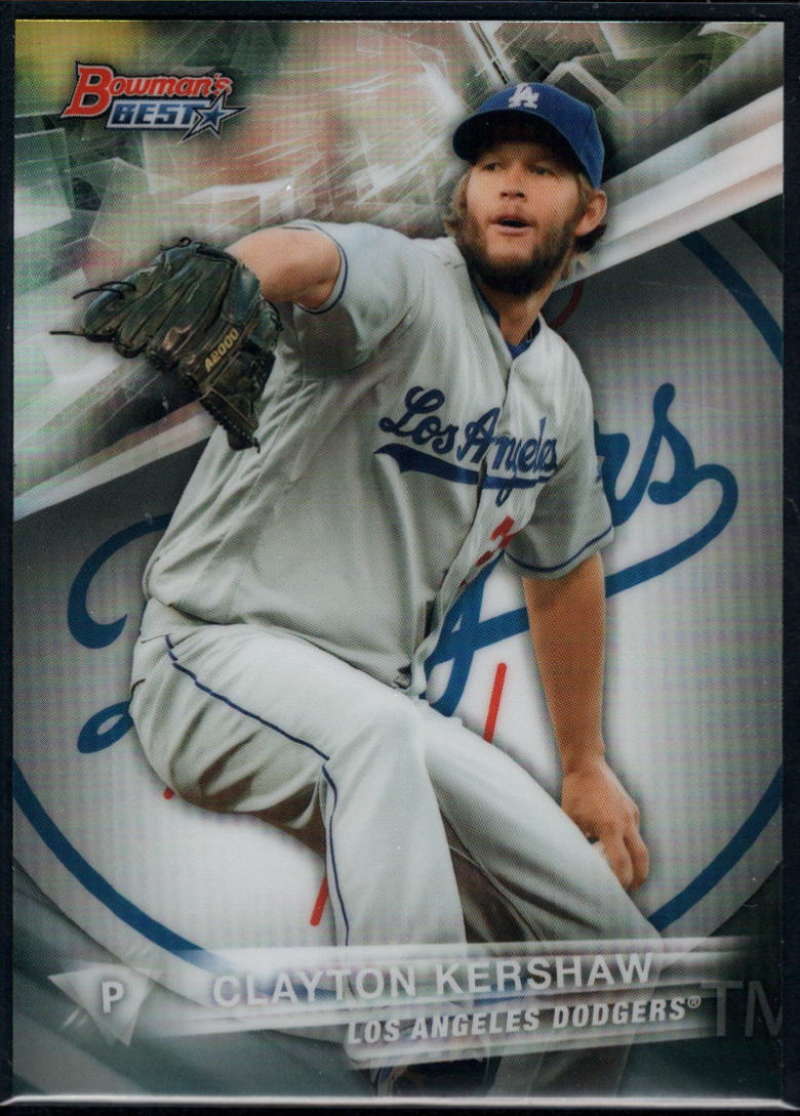 2016 Bowman's Best Baseball Refractor #30 Clayton Kershaw Los Angeles Dodgers  Official MLB Trading Card produced by Topps