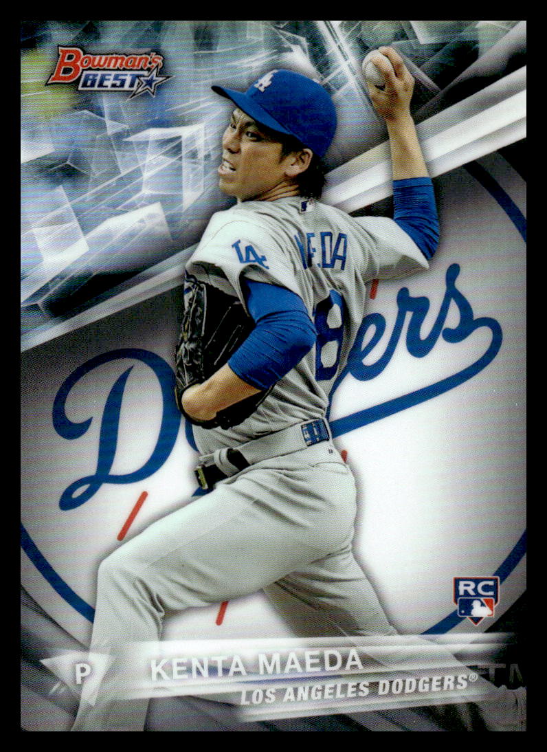 2016 Bowman's Best Baseball Refractor #39 Kenta Maeda Los Angeles Dodgers  Official MLB Trading Card produced by Topps