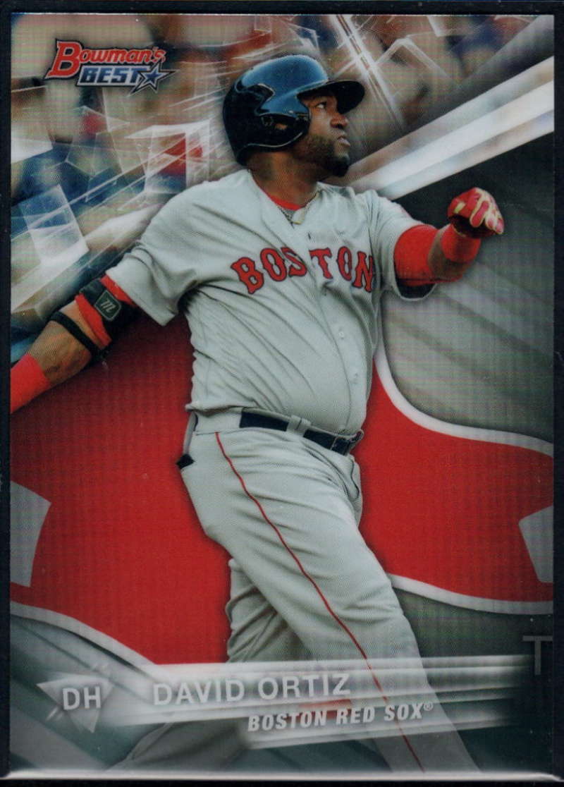 2016 Bowman's Best Baseball Refractor #50 David Ortiz Boston Red Sox  Official MLB Trading Card produced by Topps