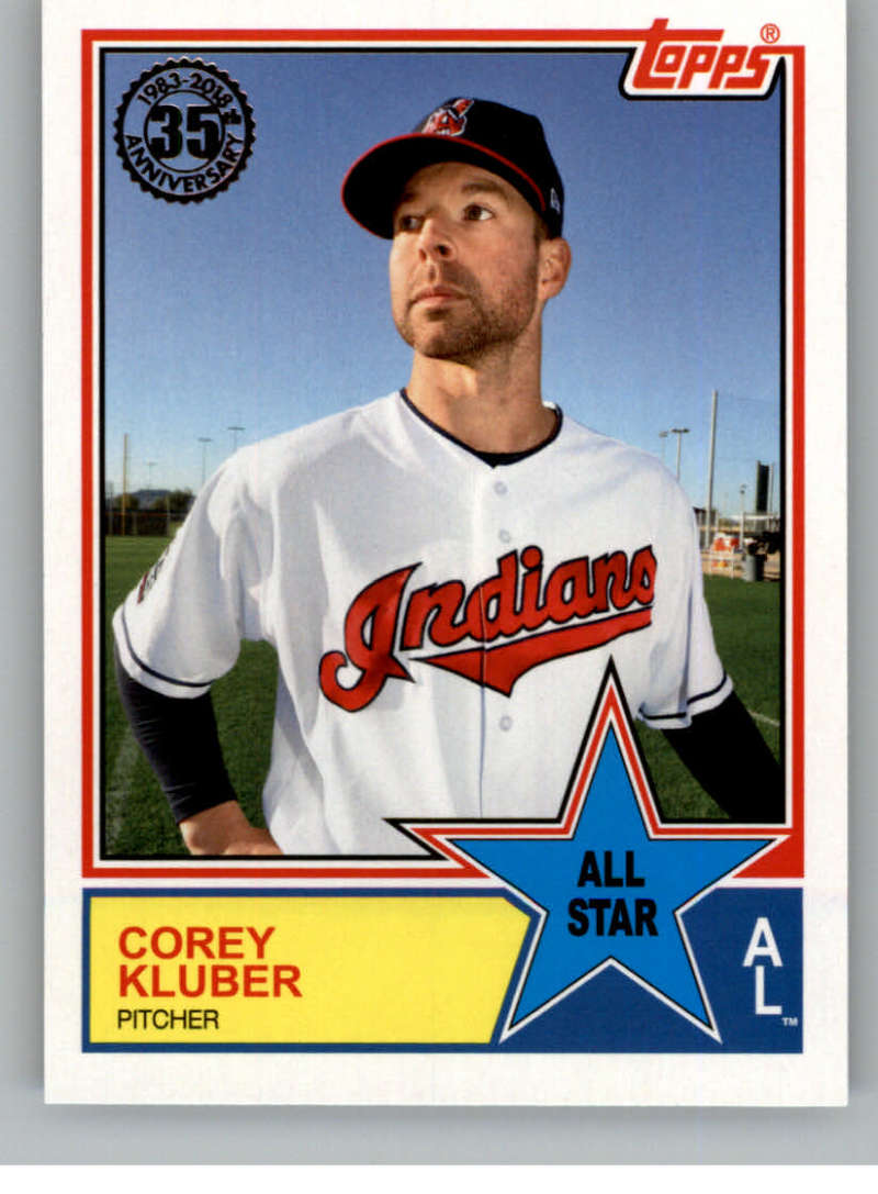 2018 Topps Series 2 Baseball '83 1983 All-Stars #83AS-11 Corey Kluber Cleveland Indians Trading Card