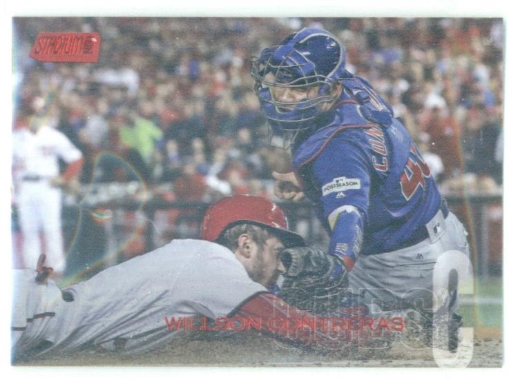 2018 Topps Stadium Club Baseball Red Foil #215 Willson Contreras Chicago Cubs MLB Trading Card