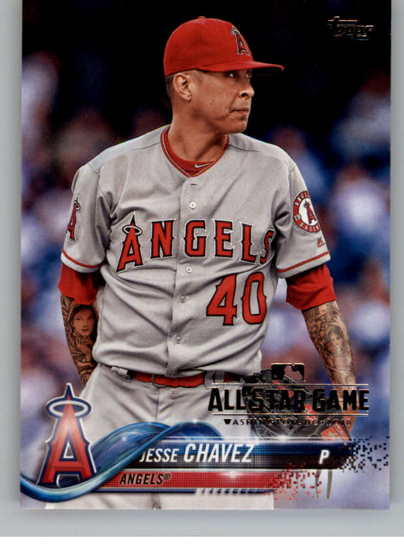 2018 Topps All-Star Edition #390 Jesse Chavez Los Angeles Angels with a ASG Logo RARE