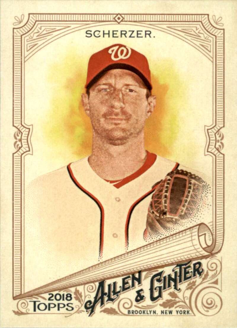 2018 Topps Allen and Ginter Baseball #40 Max Scherzer Washington Nationals Official MLB Trading Card
