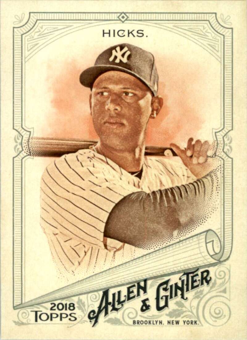 2018 Topps Allen and Ginter Baseball #44 Aaron Hicks New York Yankees Official MLB Trading Card