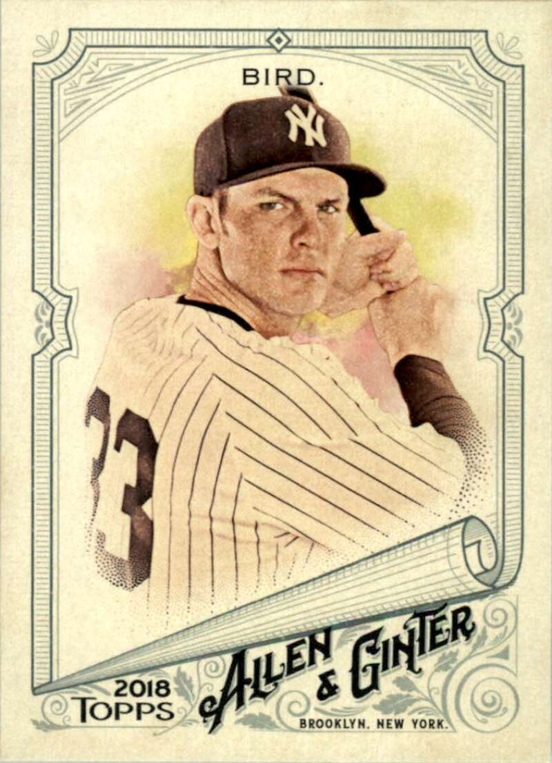 2018 Topps Allen and Ginter Baseball #182 Greg Bird New York Yankees Official MLB Trading Card