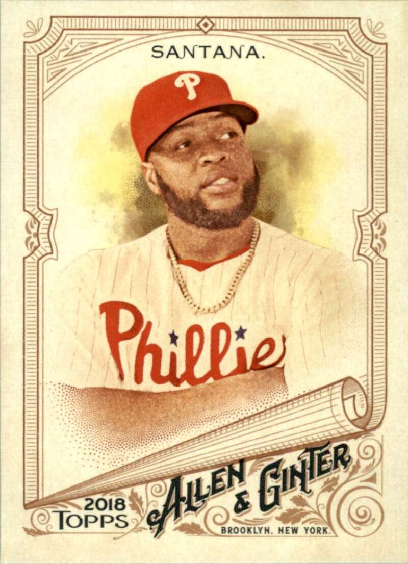 2018 Topps Allen and Ginter Baseball #312 Carlos Santana SP Short Print Philadelphia Phillies Official MLB Trading Card