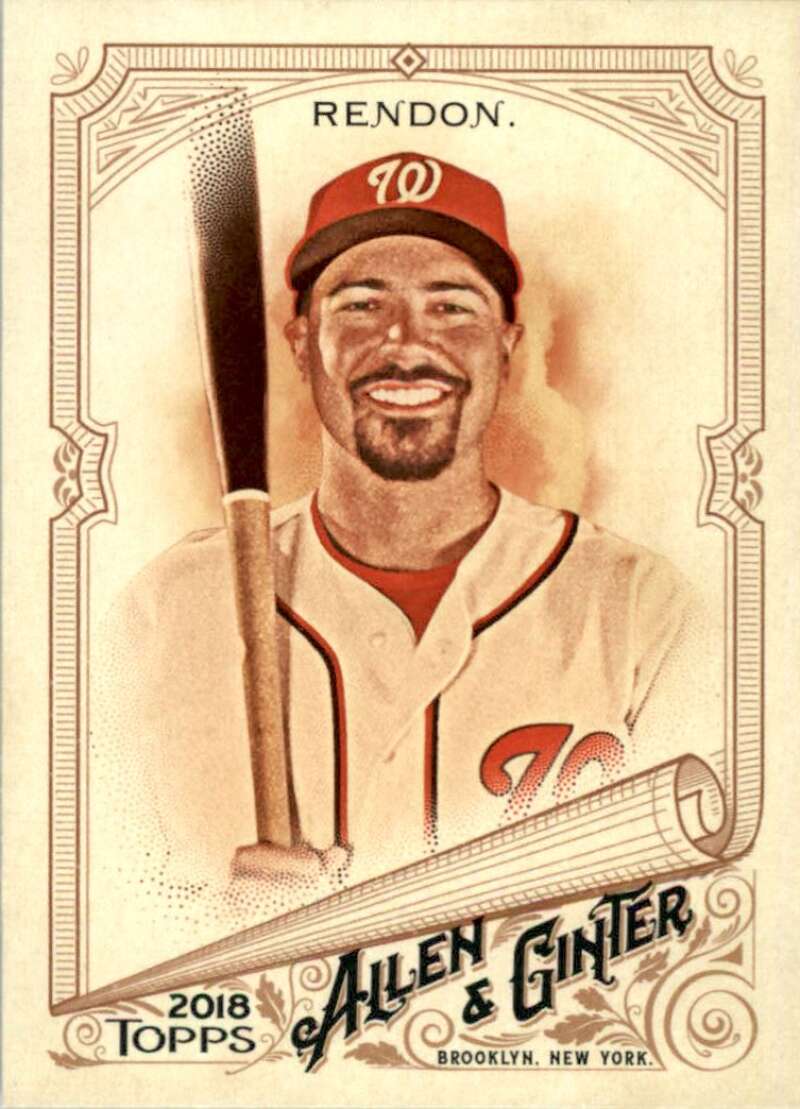 2018 Topps Allen and Ginter Baseball #324 Anthony Rendon SP Short Print Washington Nationals Official MLB Trading Card