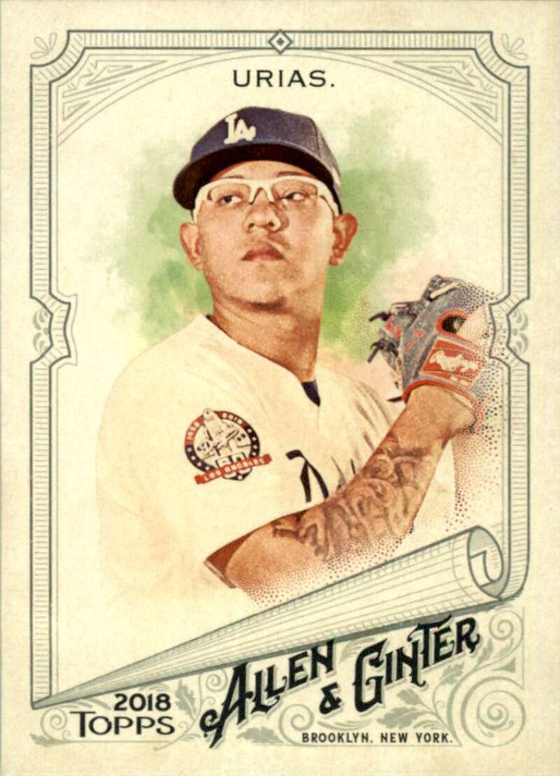 2018 Topps Allen and Ginter Baseball #335 Julio Urias SP Short Print Los Angeles Dodgers Official MLB Trading Card