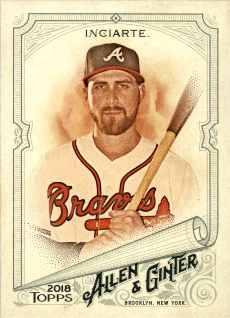 2018 Topps Allen and Ginter Baseball #344 Ender Inciarte SP Short Print Atlanta Braves Official MLB Trading Card