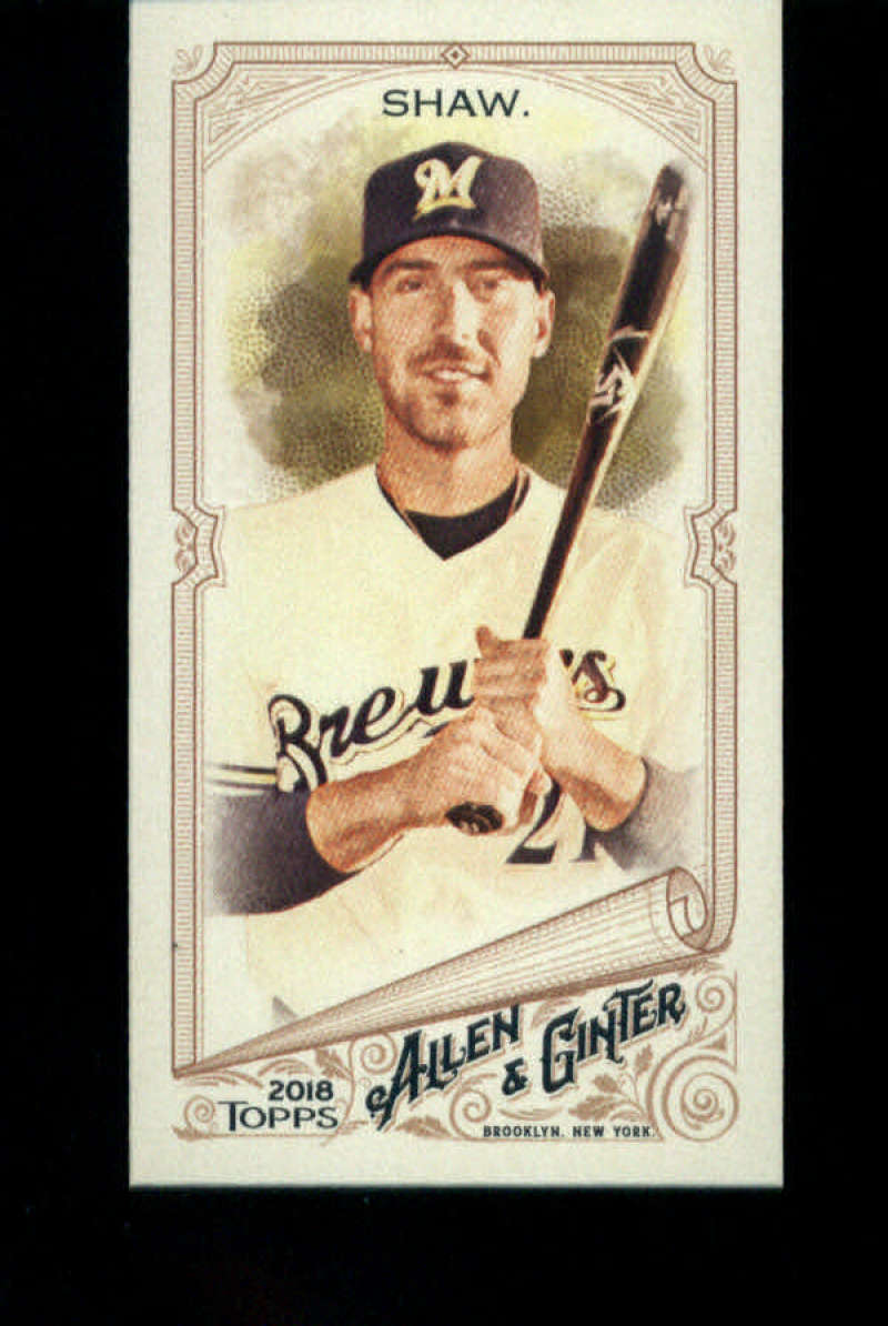 2018 Topps Allen and Ginter Baseball Mini A and G Logo #246 Travis Shaw Milwaukee Brewers Official MLB Trading Card