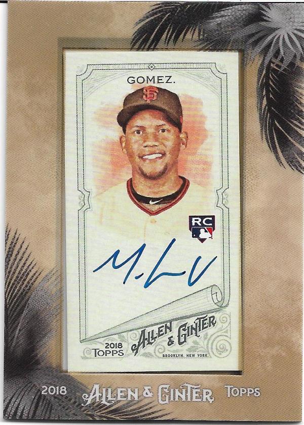 2018 Topps Allen and Ginter Framed Mini Autograph #MA-MG Miguel Gomez RC AUTO Baseball Card Giants