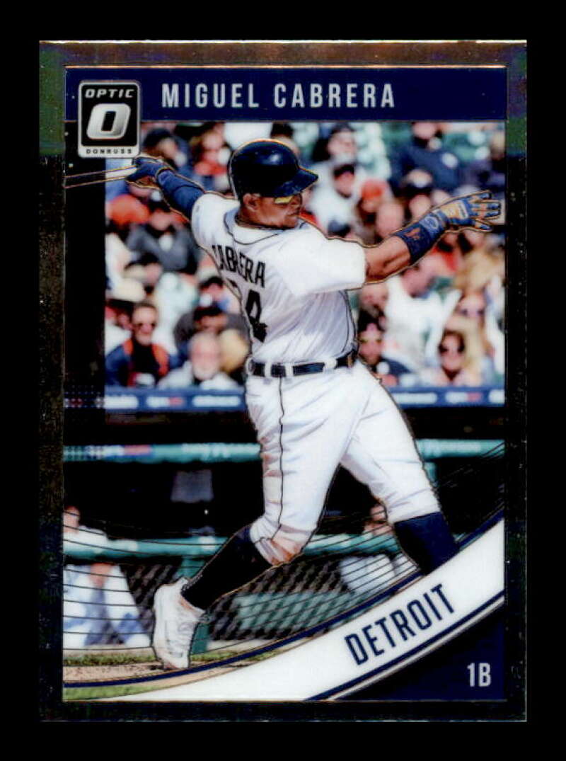 2018 Donruss Optic Baseball #122 Miguel Cabrera Detroit Tigers Trading Card
