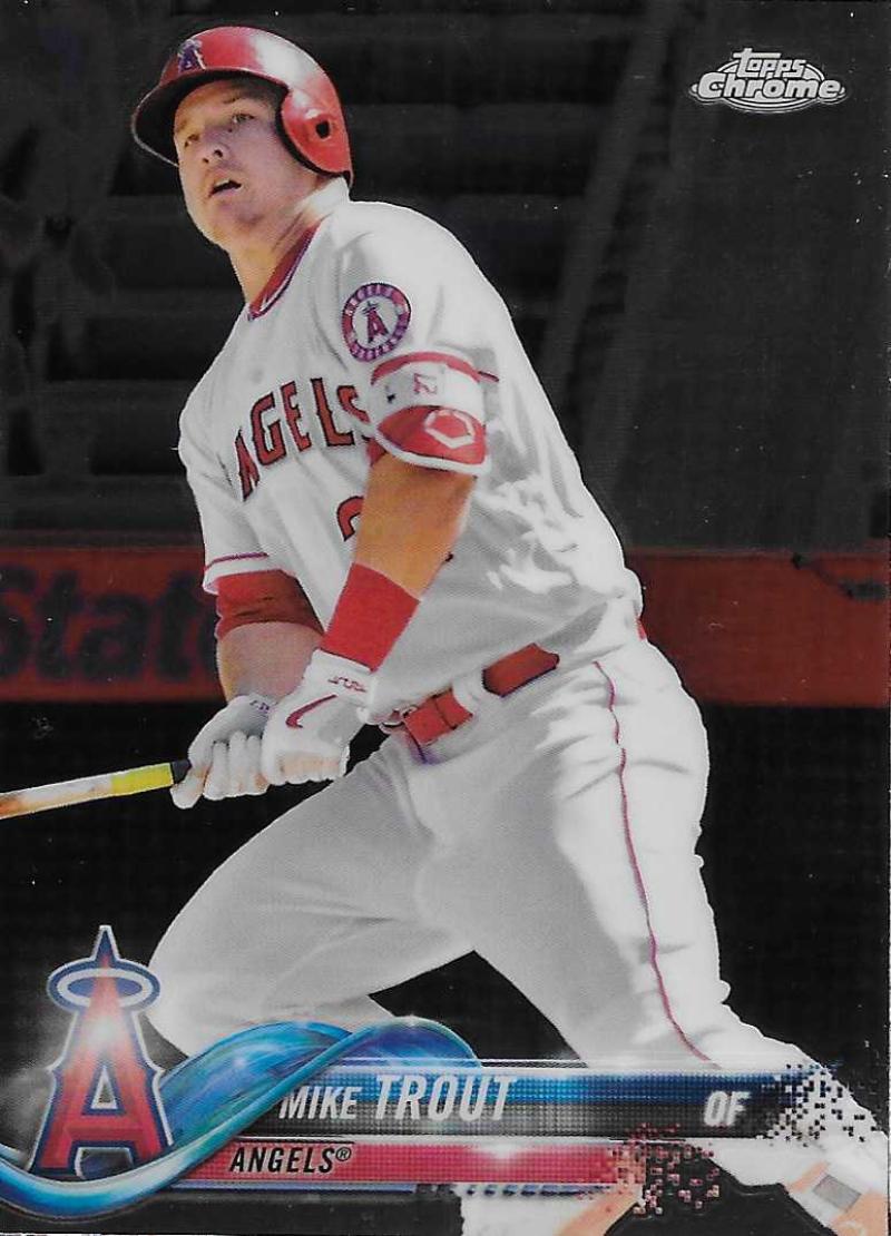 2018 Topps Chrome Baseball #100 Mike Trout Los Angeles Angels MLB Trading Card