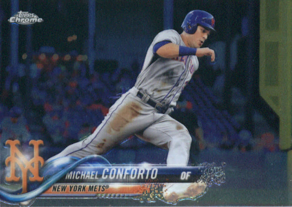 2018 Topps Chrome Baseball #136 Michael Conforto New York Mets MLB Trading Card
