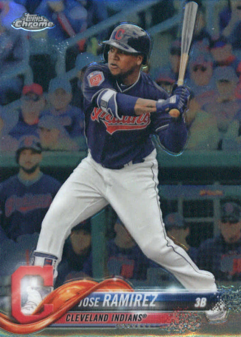 2018 Topps Chrome Baseball #189 Jose Ramirez Cleveland Indians MLB Trading Card