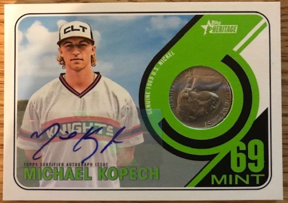 2018 Topps Heritage Minor League 1969 Mint Coin Autographed Relics