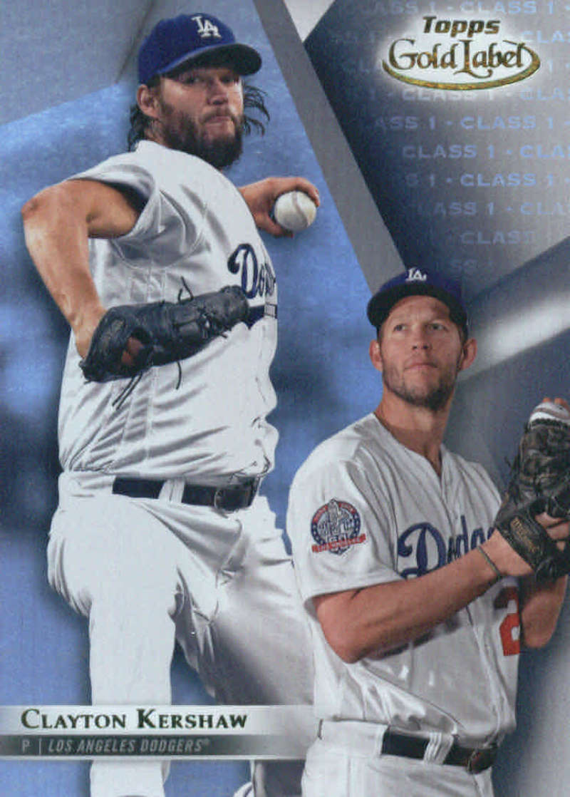 2018 Topps Gold Label Class 1 #52 Clayton Kershaw Los Angeles Dodgers Official MLB Baseball Trading Card