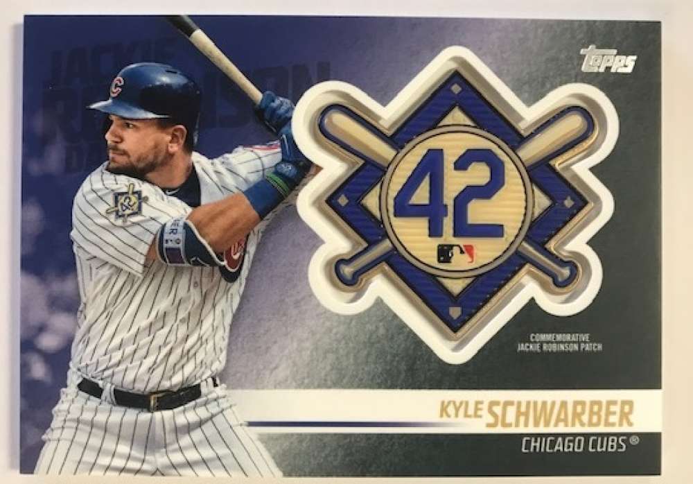 2018 Topps Update Jackie Robinson Day Manufactured Medallion Patch #JRP-KS Kyle Schwarber Chicago Cubs 