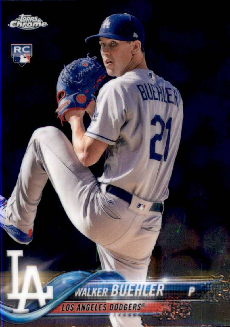 2018 Topps Chrome Update Baseball #HMT19 Walker Buehler RC Rookie Los Angeles Dodgers  Official MLB Retail Exclusive Trading Card