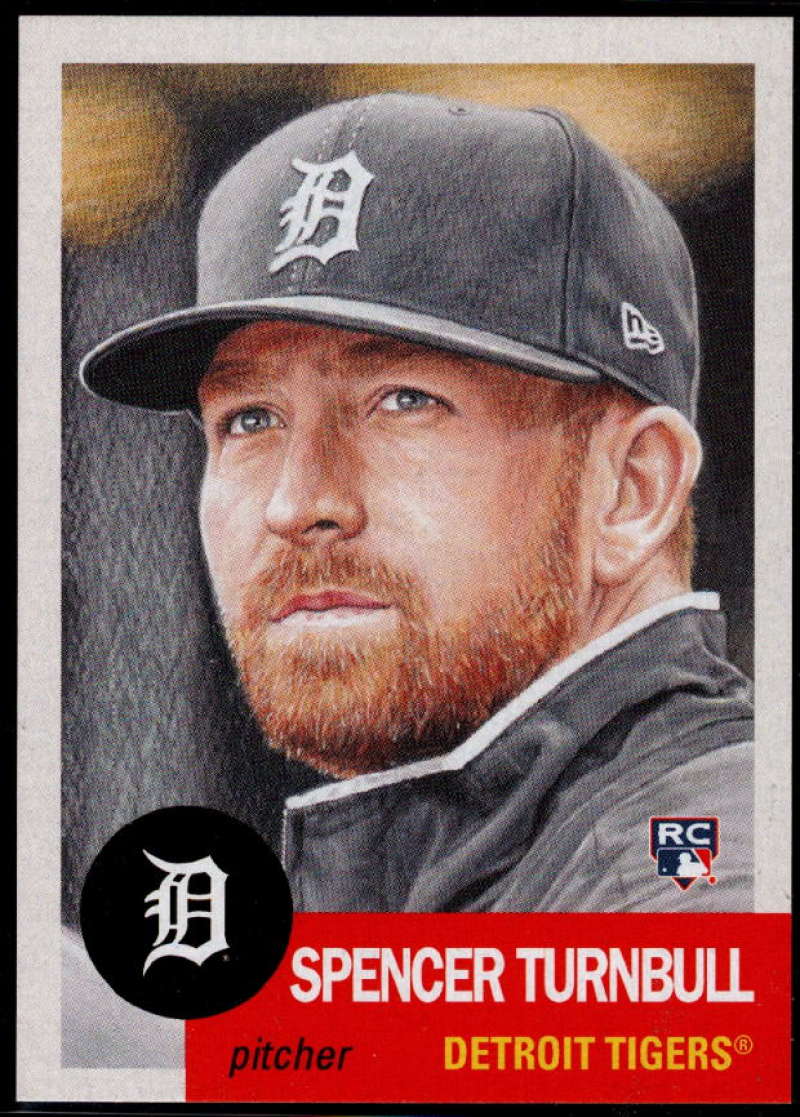 2019 Topps The MLB Living Set #224 Spencer Turnbull RC Rookie Detroit Tigers Official Baseball Trading Card with Facsimile Red Autograph on Back
