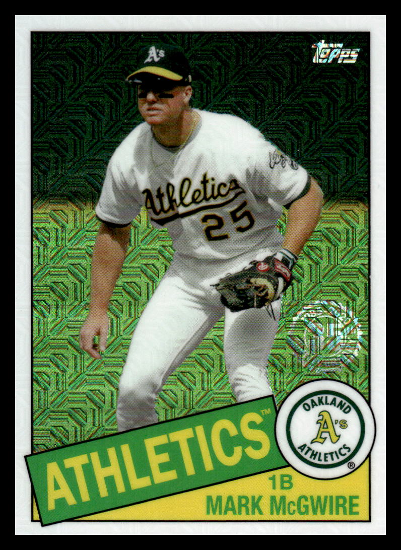 2020 Topps Series 1 1985 Chrome Silver Pack Refractor #85C-30 Mark McGwire Oakland Athletics  Official MLB Baseball Trading Card