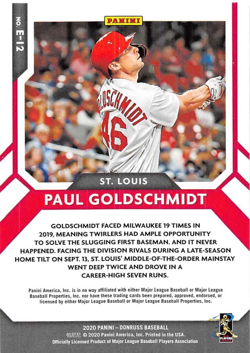 2020 Donruss Elite Series Rapture #12 Paul Goldschmidt St. Louis Cardinals | eBay