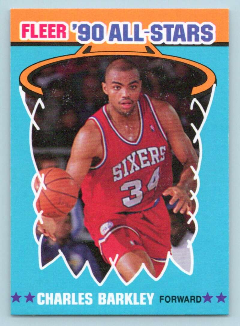 1990-91 Fleer All-Stars Basketball #1 Charles Barkley Philadelphia 76ers Of...