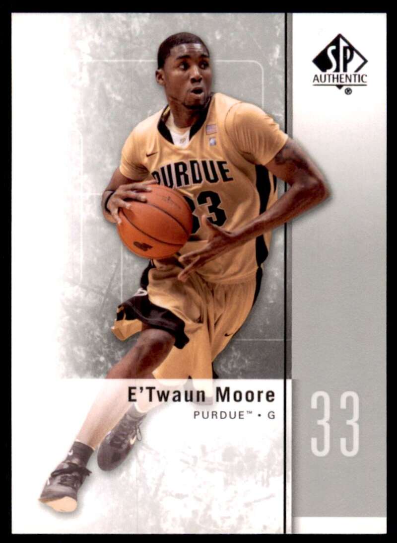 2011-12 SP Authentic Basketball #47 E'Twaun Moore Purdue Boilermakers Official NCAA Trading Card From Upper Deck