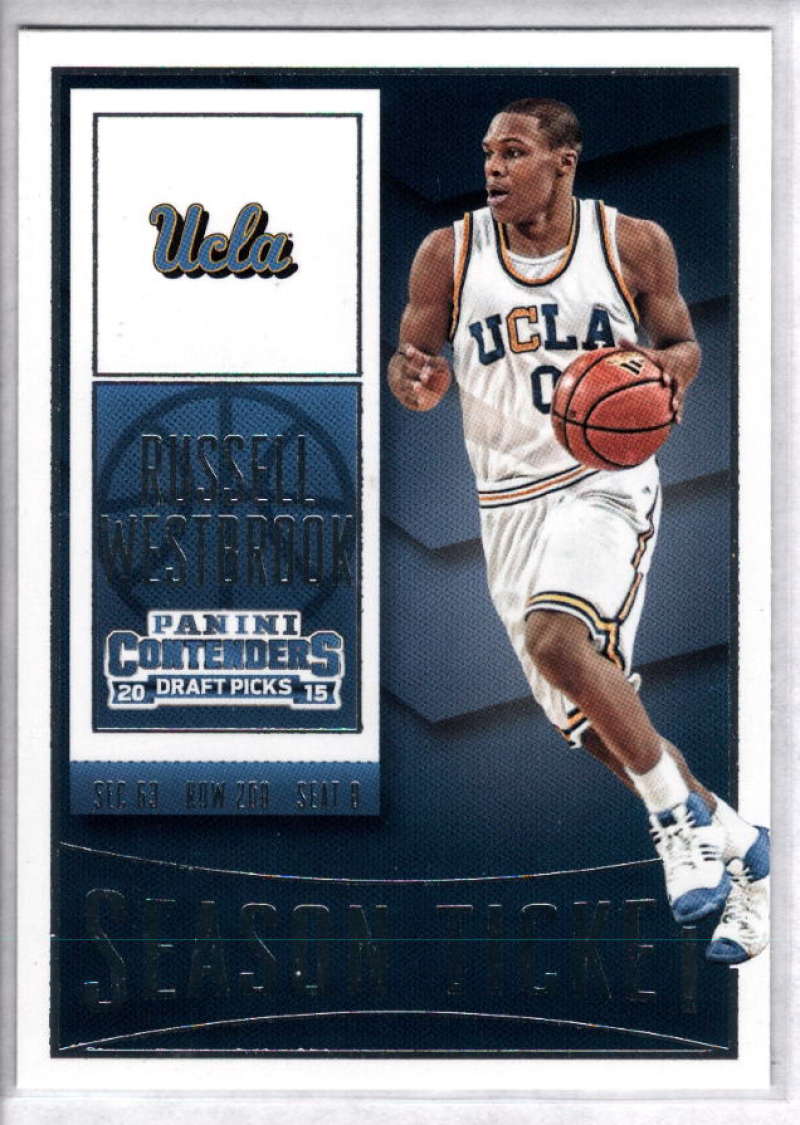 2015-16 Contenders Draft Picks Season Ticket Basketball #85 Russell Westbrook UCLA Bruins  Official NCAA Trading Card made by Panini