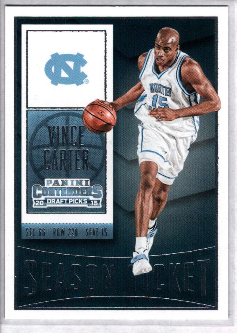 2015-16 Contenders Draft Picks Season Ticket Basketball #97 Vince Carter North Carolina Tar Heels  Official NCAA Trading Card made by Panini