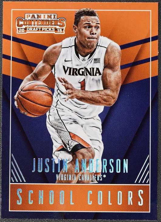 2015-16 Contenders Draft Picks School Colors Basketball #22 Justin Anderson Virginia Cavaliers  Official NCAA Trading Card made by Panini