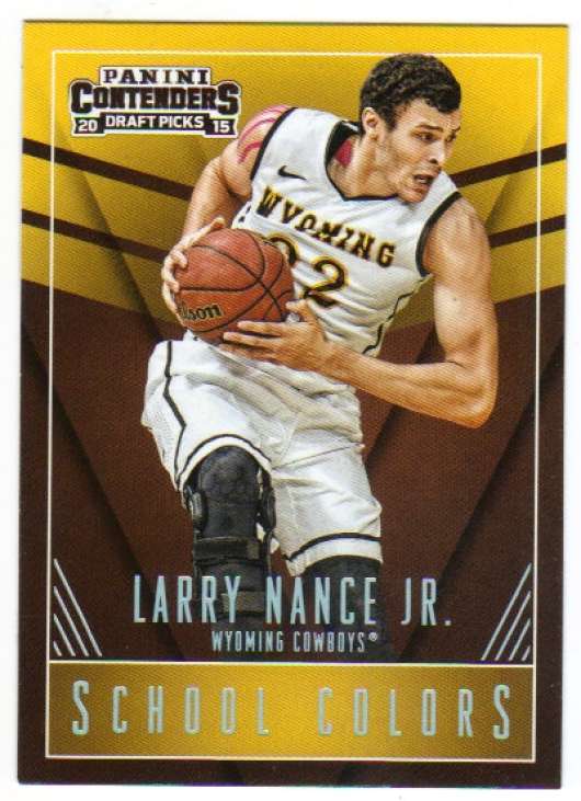 2015-16 Contenders Draft Picks School Colors Basketball #49 Larry Nance Jr. Wyoming Cowboys  Official NCAA Trading Card made by Panini