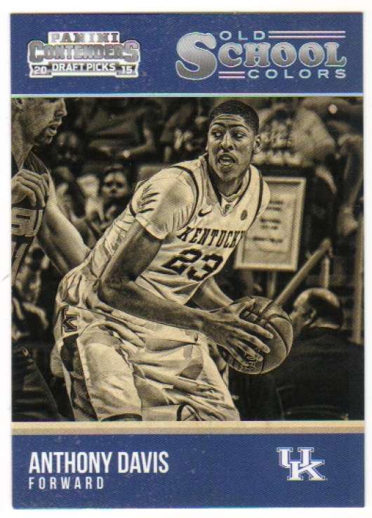 2015-16 Contenders Draft Picks Old School Colors Basketball #2 Anthony Davis Kentucky Wildcats  Official NCAA Trading Card made by Panini