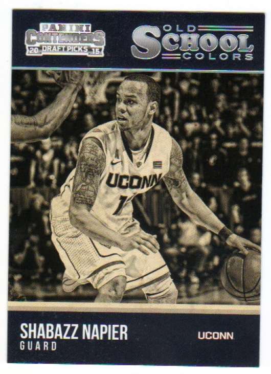 2015-16 Contenders Draft Picks Old School Colors Basketball #40 Shabazz Napier UConn Huskies  Official NCAA Trading Card made by Panini