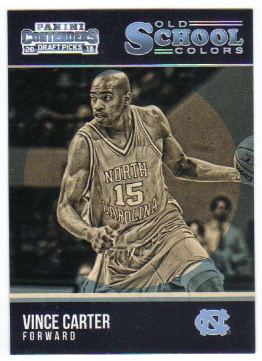2015-16 Contenders Draft Picks Old School Colors Basketball #42 Vince Carter North Carolina Tar Heels  Official NCAA Trading Card made by Panini